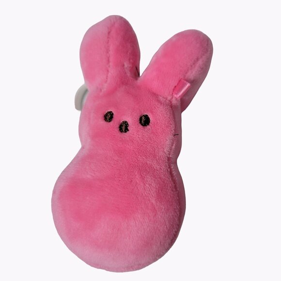 Peeps Marshmallow Easter Bunny 4 inch Pink Rabbit Clip On Plush Stuffed Animal - Picture 1 of 4
